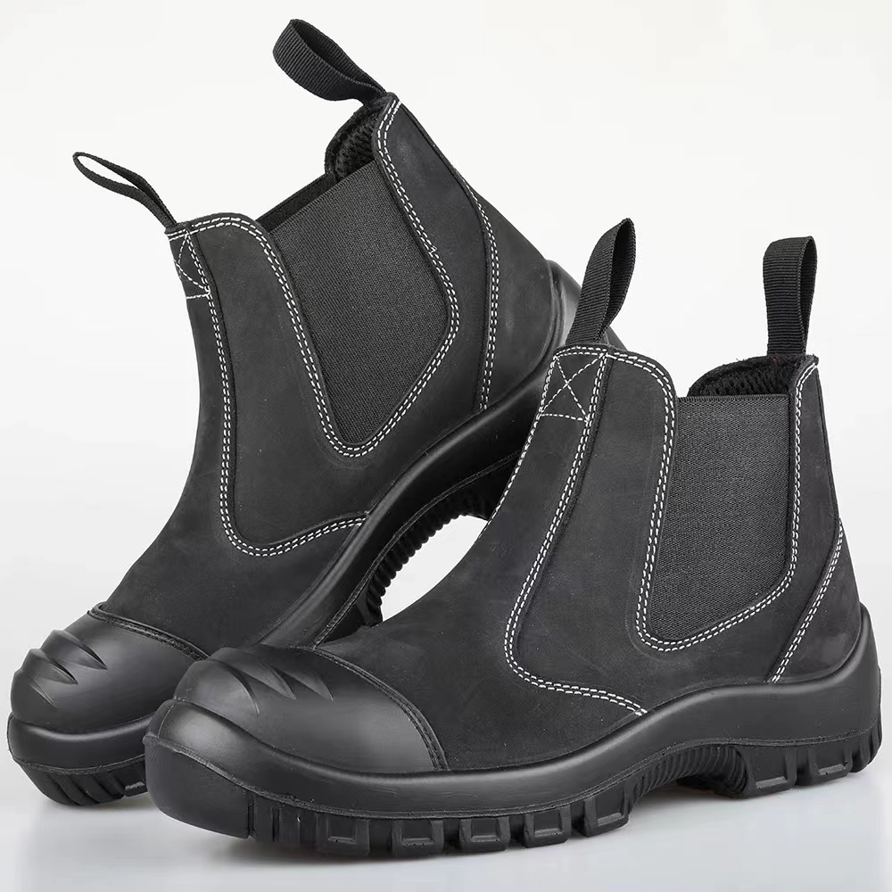  SM822-2 Safety Shoes Slip On Industrial Elastic Safety Boots Men