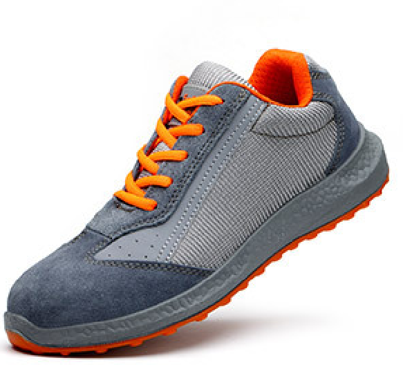 JK6518K TPU Sole Suede Leather Lightweight Non Slip Steel Toe Prevent Puncture Men Sport Type Work Shoes Safety(Gray)