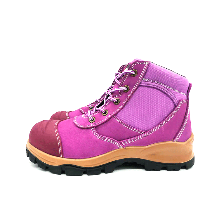 VTF712 Australia Work Safety Boots Steel Toe Leather Safety Shoes （Purple）